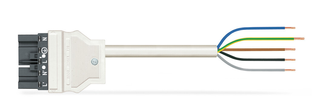 Wago Serie 771 Geconfectioneerde Aansluitkabel eca steker/open einde donkergrijs