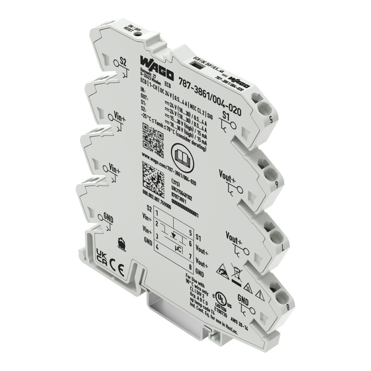 Wago Serie 787 Elektronische Beveiligingsschakelaar 1-kanaals ingangsspanning DC 24 V