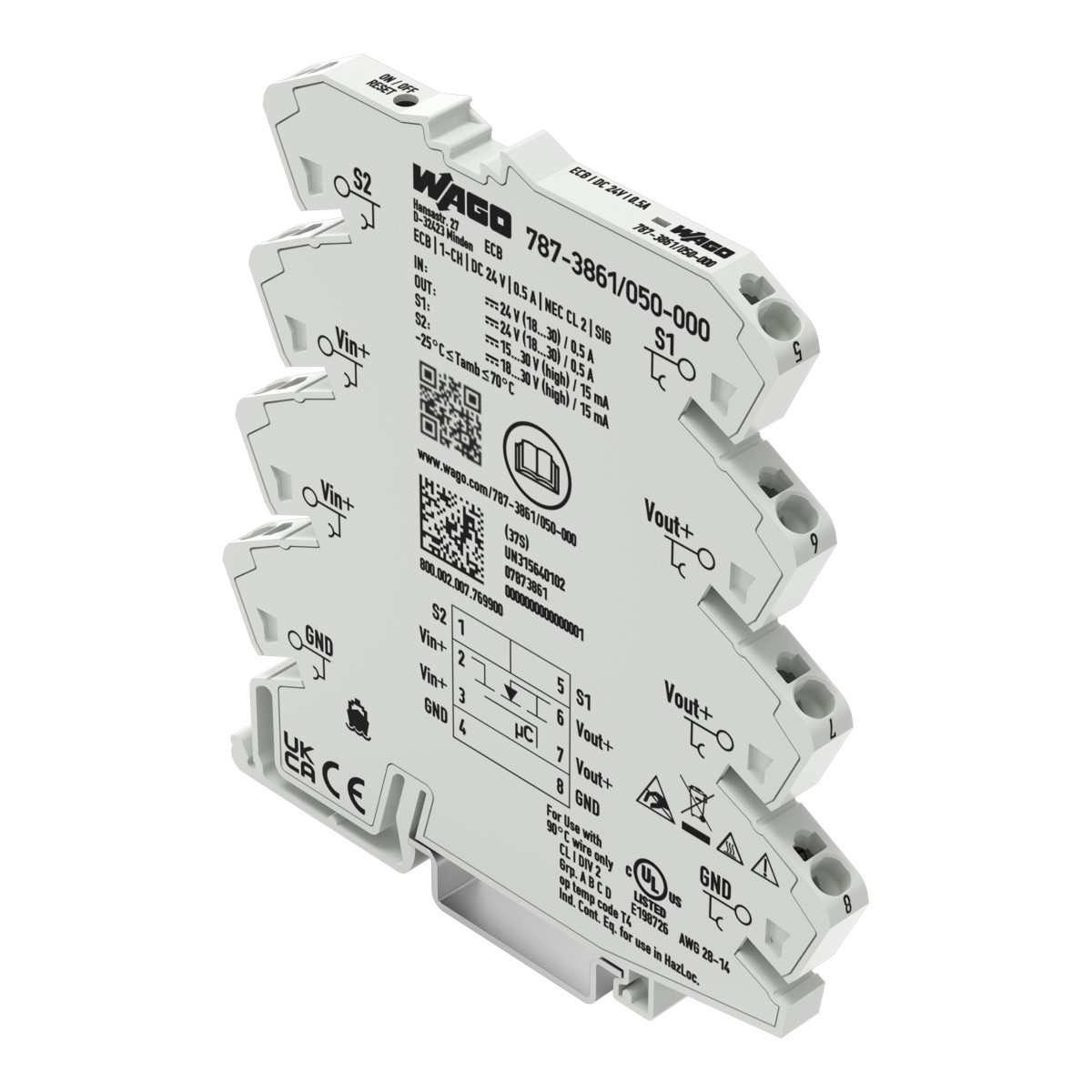 Wago Serie 787 Elektronische Beveiligingsschakelaar 1-kanaals ingangsspanning DC 24 V