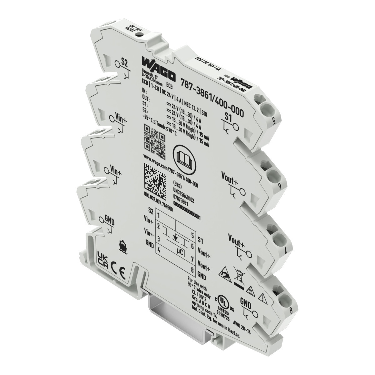 Wago Serie 787 Elektronische Beveiligingsschakelaar 1-kanaals ingangsspanning DC 24 V