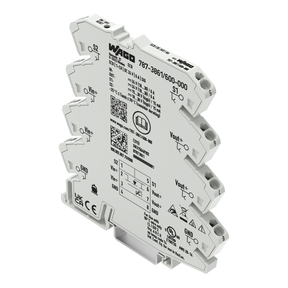 Wago Serie 787 Elektronische Beveiligingsschakelaar 1-kanaals ingangsspanning DC 24 V