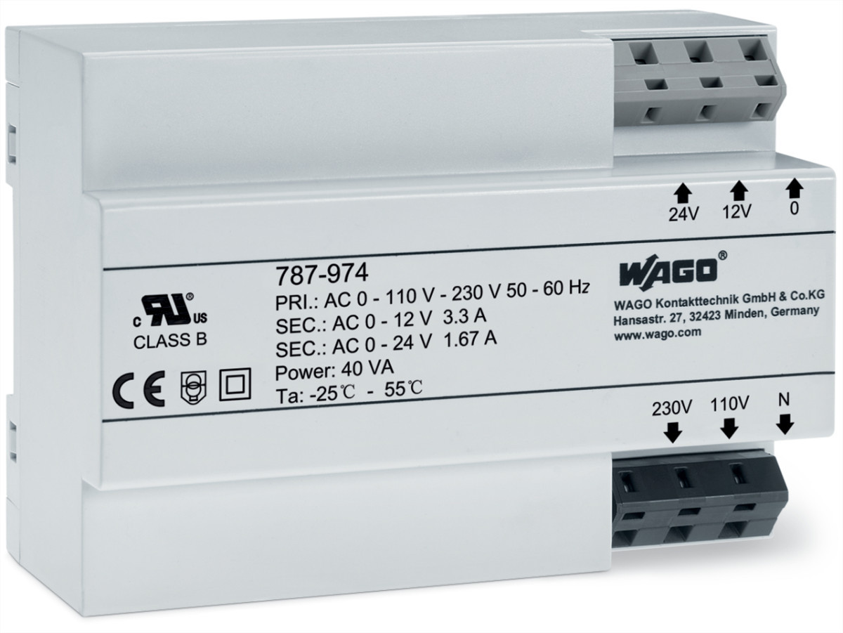Wago Serie 787 Transformatorvoeding Ingangsspanning ac 230 V uitgangsspanning ac 12-