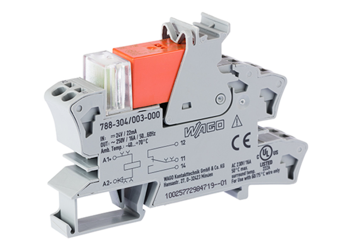 Wago Serie 788 Relaismodule Nominale ingangsspanning DC 24 V 1 wisselcontact grijs