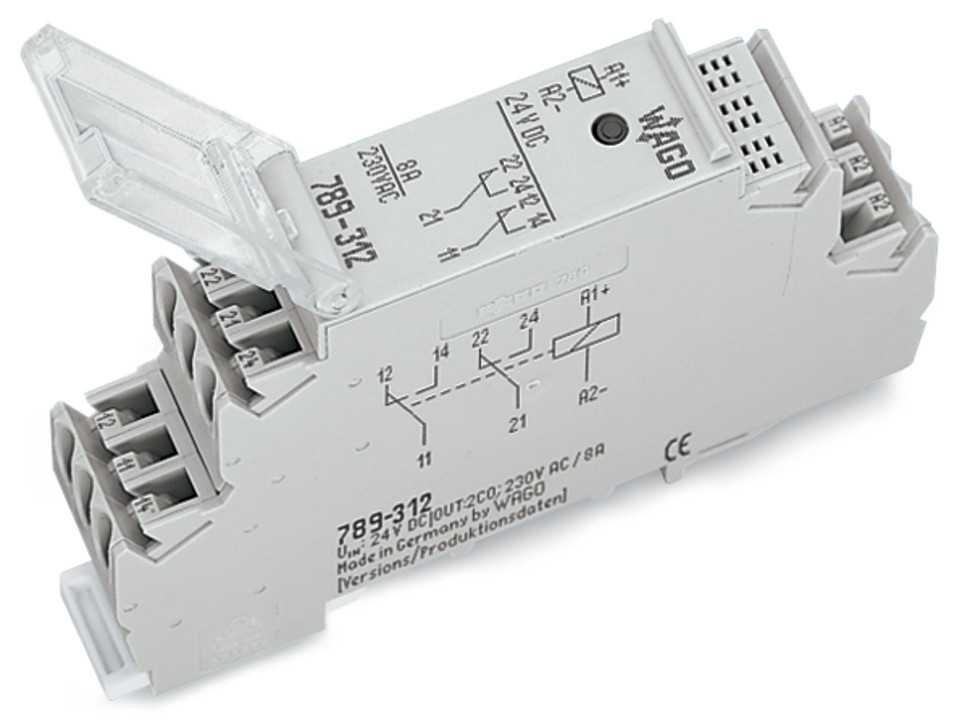 Wago Serie 789 Relaismodule Nominale ingangsspanning DC 24 V 2 wisselcontacten grijs