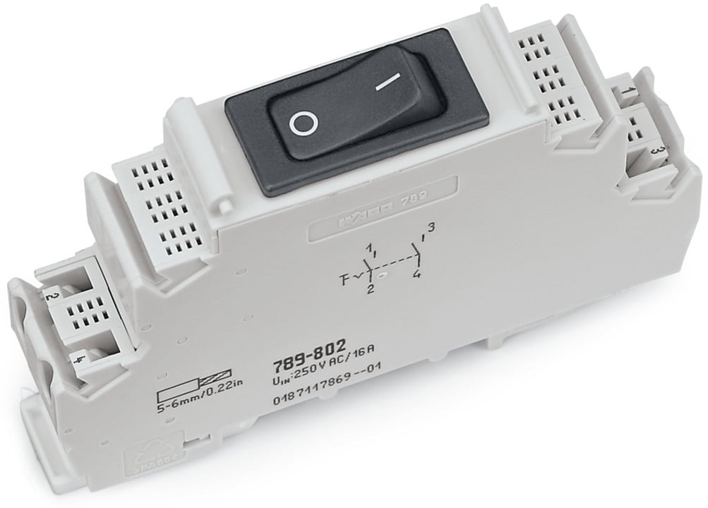 Wago Serie 789 Schakelaar Met 2-polige uitschakelaar schakelspanning ac 250 V