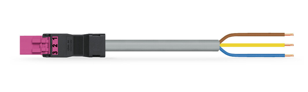 Wago Serie 891 Geconfectioneerde Aansluitkabel eca steker/open einde roze