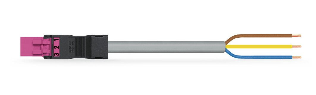 Wago Serie 891 patchkabel gebouwinstallatie 3P stekker vrij kabeluiteinde 3000MM
