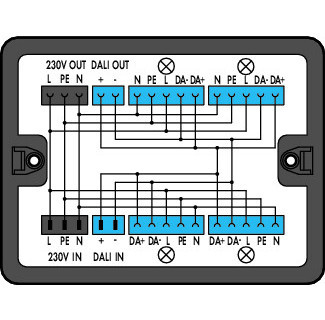 Wago Serie 899 Verdeeldoos 230 V + dali 2 ingangen zwart