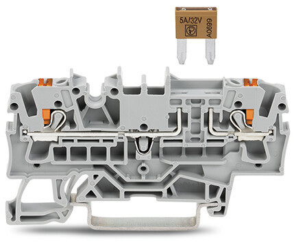 Wago Series 2202 2-Draads zekeringsklem voor platte mini autozekeringen conform din 725