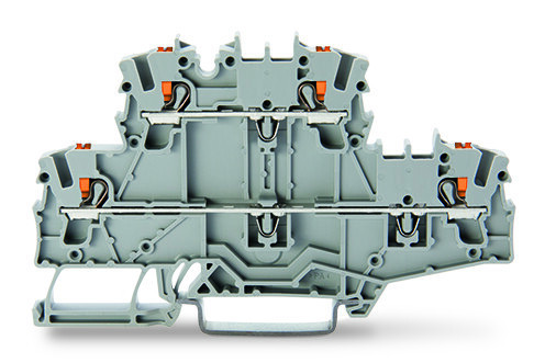 Wago Series 2202 2-Etageklem met drukknop rijg-/rijgklem grijs