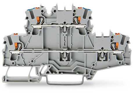 Wago Series 2202 2-Etageklem met drukknop rijg-/rijgklem grijs