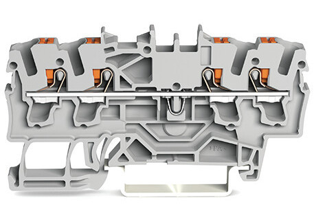 Wago Series 2202 4-Draads rijgklem met drukknop 2,5 MM² rood