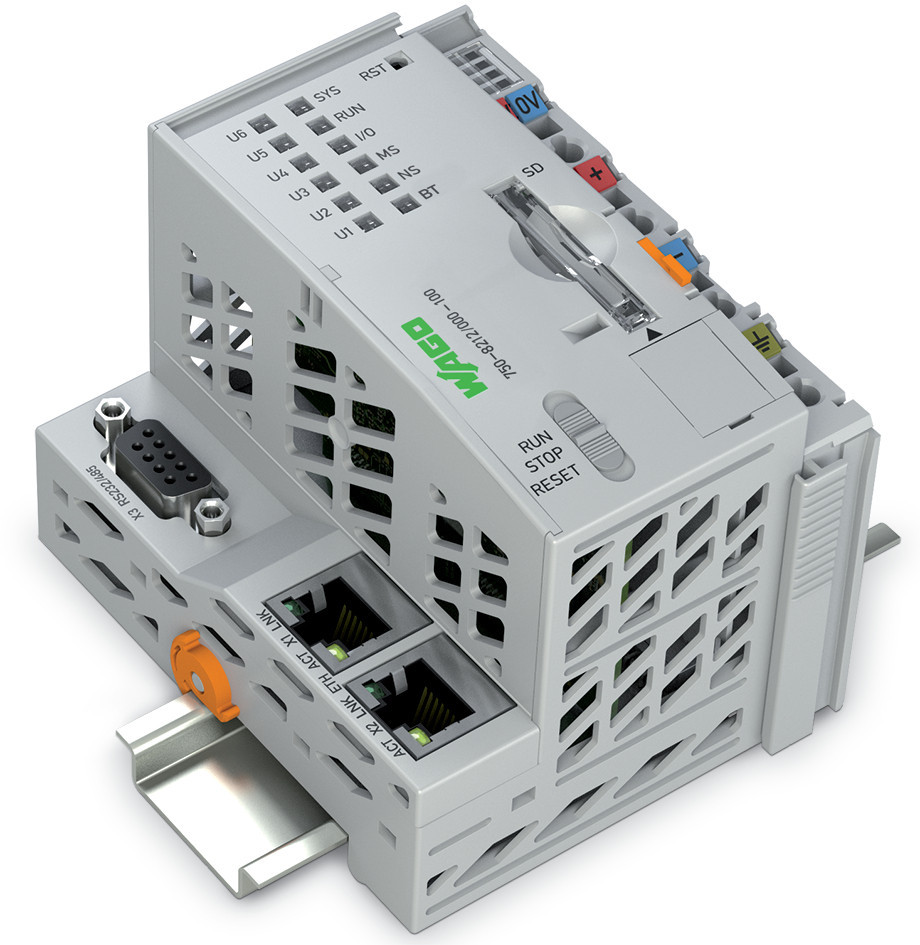 Wago Serie 750 Controller PFC200 tweede generatie 2 X ethernet, RS-232/-485 lichtgrij