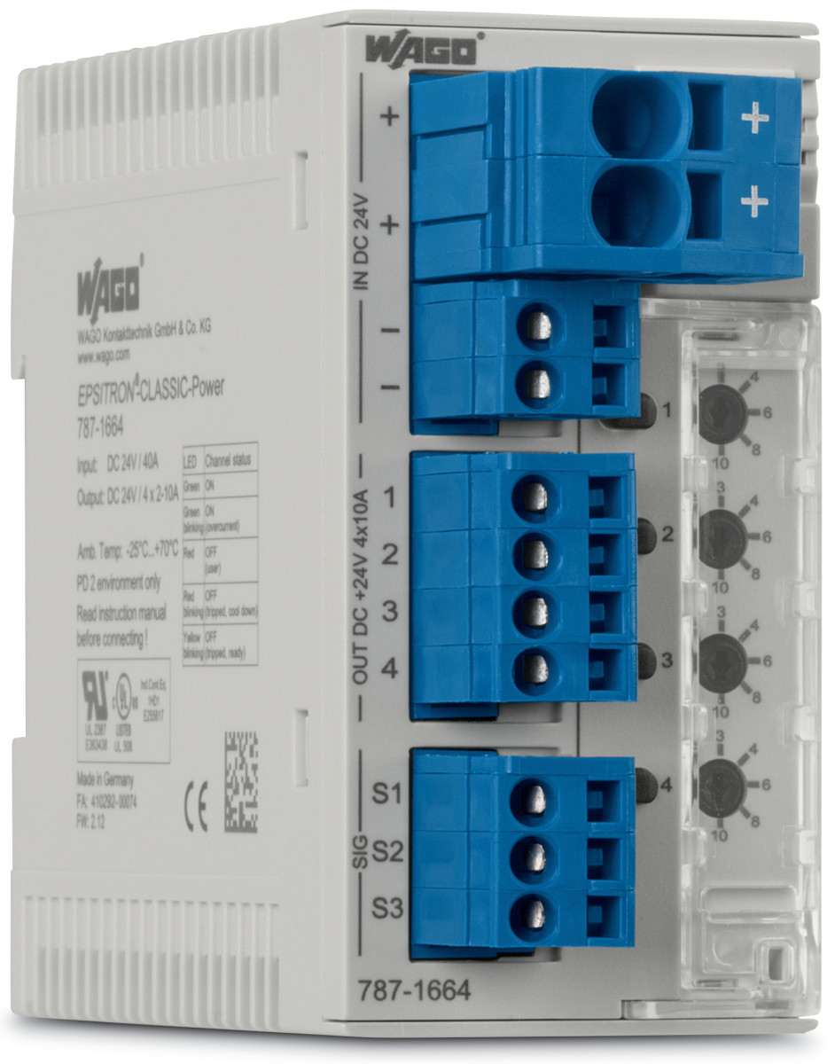 Wago Serie 787 Elektronische Beveiligingsschakelaar 4-kanaals ingangsspanning DC 24 V