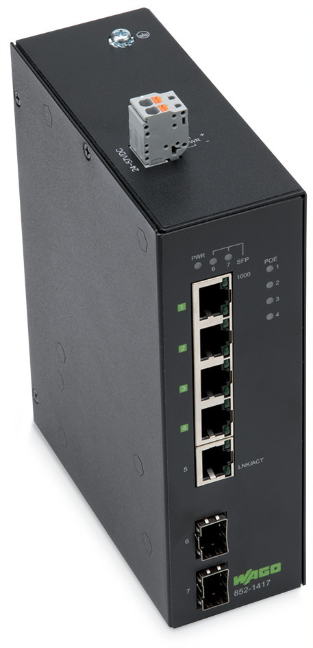 Wago Serie 852 Industrial Eco switch 5 ports 1000base-T 2 ports 1000base-SX/LX