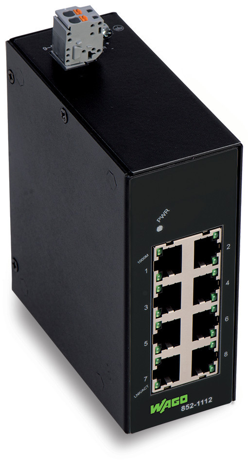 Wago Series 852 Industrial Eco switch 8 ports 1000base-T zwart