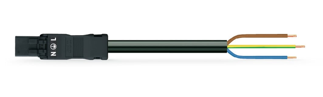 Wago Series 891 Geconfectioneerde Aansluitkabel eca steker/open einde zwart