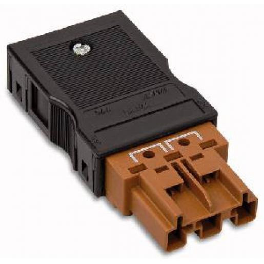 Wago Steker male 3-polig brug 1-3 bruin