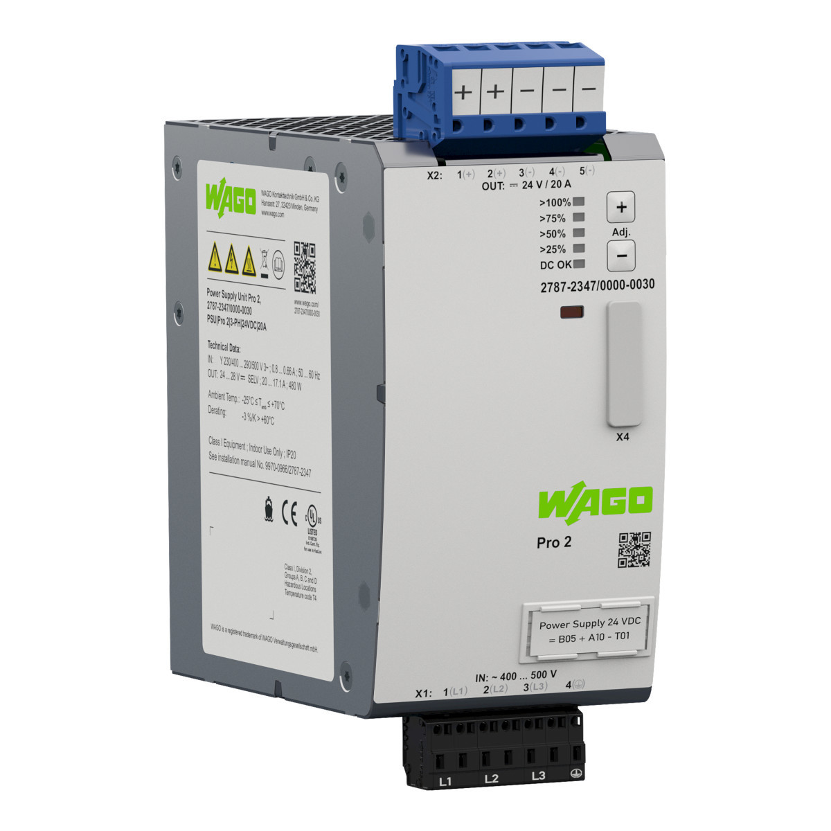 Wago Stroomvoorziening pro 2 3-fasig