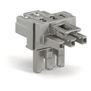 Wago T-verdeler 3 pol.RZ.+vergr.clip