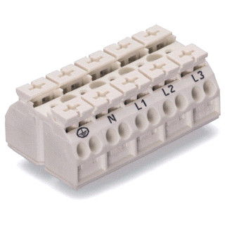 Wago Verb.KL.5-P.RF P.2+4 pe weiss aufdr