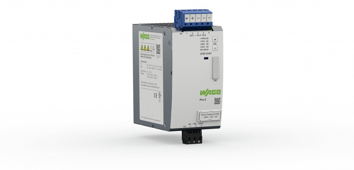 Wago Voeding pro 2 1-fase 24VDC 20a