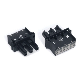 Wago Winsta apparatuuraansluiting voor insteekbare gebouwinstallatie 3P contrasteker (female) recht