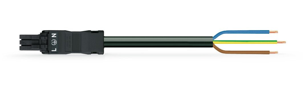 Wago Winsta patchkabel gebouwinstallatie 3P contrastekker (female) vrij kabeluiteinde 8000MM