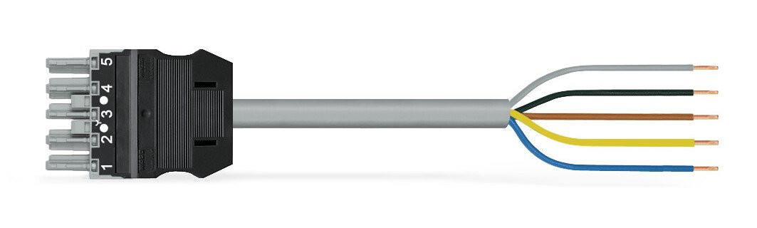 Wago Winsta patchkabel gebouwinstallatie 5P contrastekker (female) vrij kabeluiteinde 8000MM