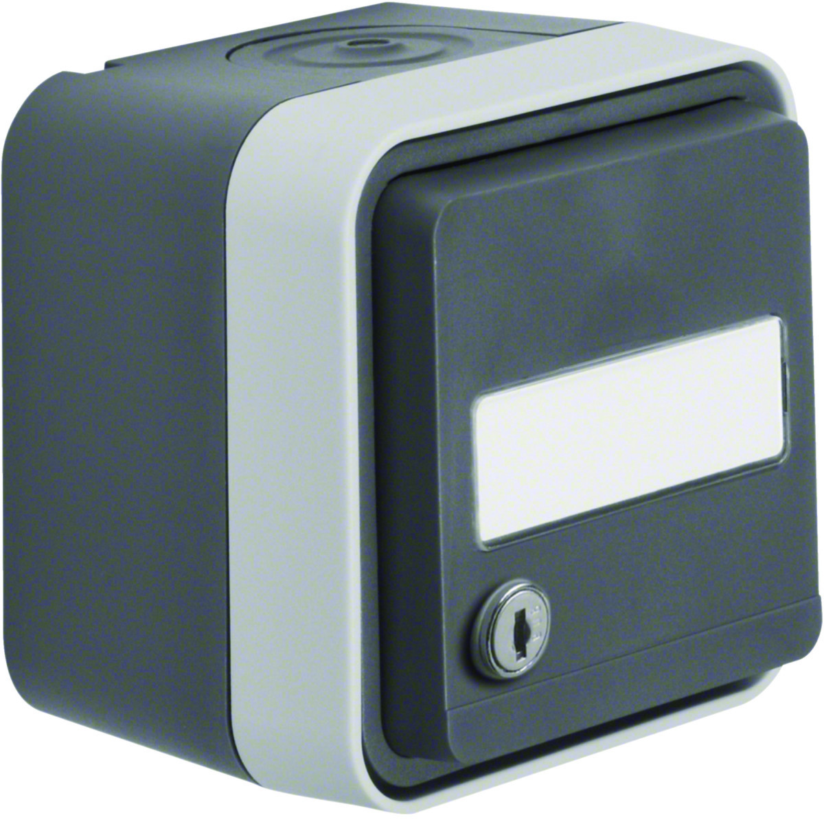 Wandcontactdoos Sleutelslot 1-V (=801) met behuizing, W.1, grijs