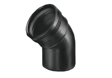 Wavin PP BOCHT 45GR 50 M/S ZWRT