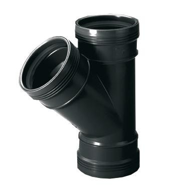 Wavin PP T-ST 45GR 125 3M ZWART
