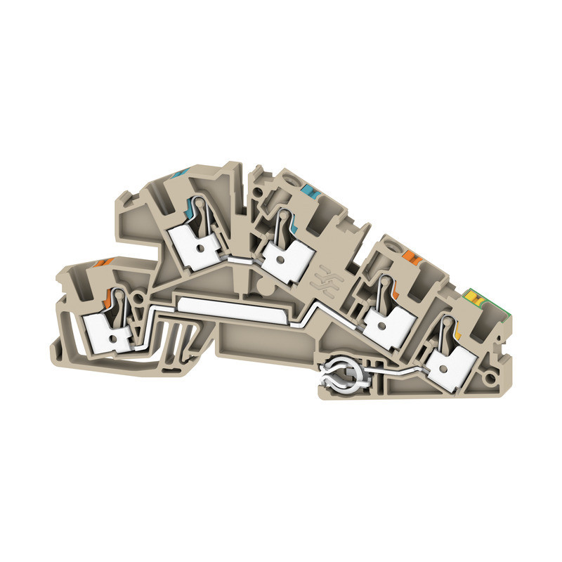Weidmuller A-series Multi Level installation terminal block, push in, dark beige, 4 MM², 3 Weidmuller A-series Multi Level installation terminal block, push in, dark beige, 4 MM², 3