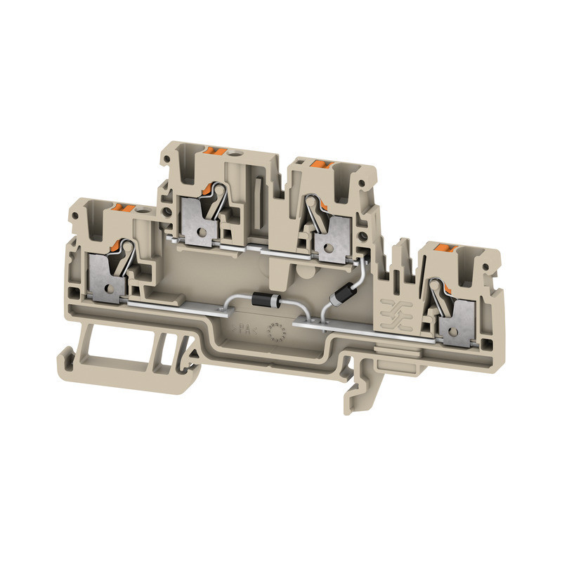 Weidmuller A-series Component Terminal block, push in, dark beige, 2.5 MM², 500 V, 500 V,