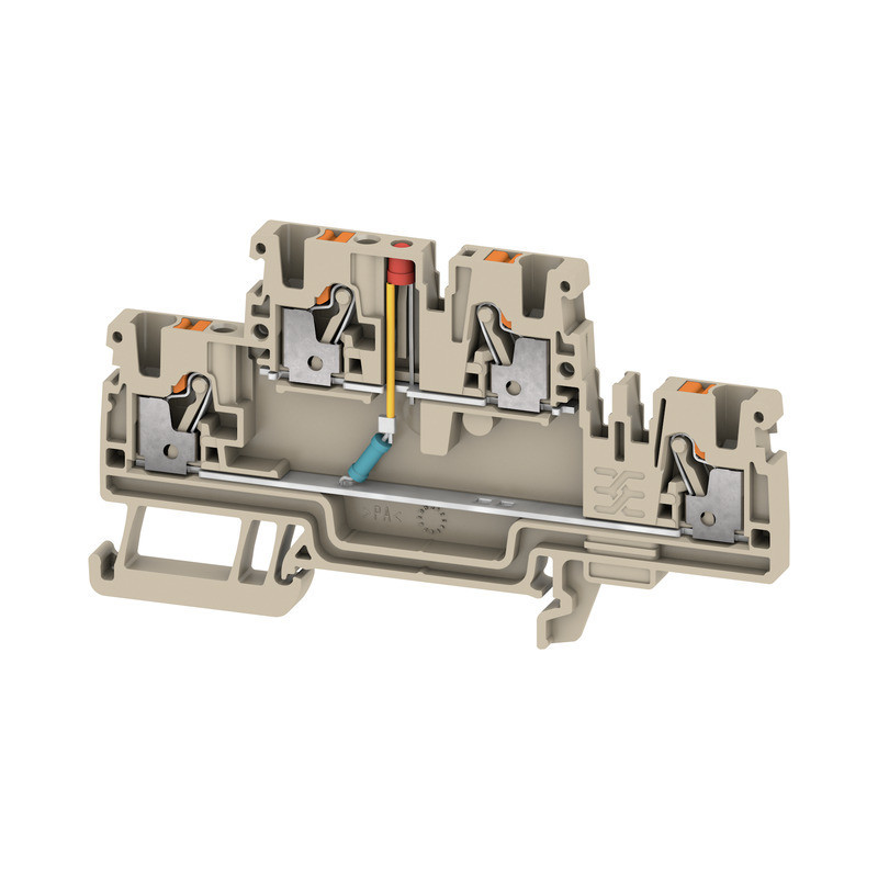 Weidmuller A-series Component Terminal block, push in, dark beige, 2.5 MM², 24 V, 24 V, nu