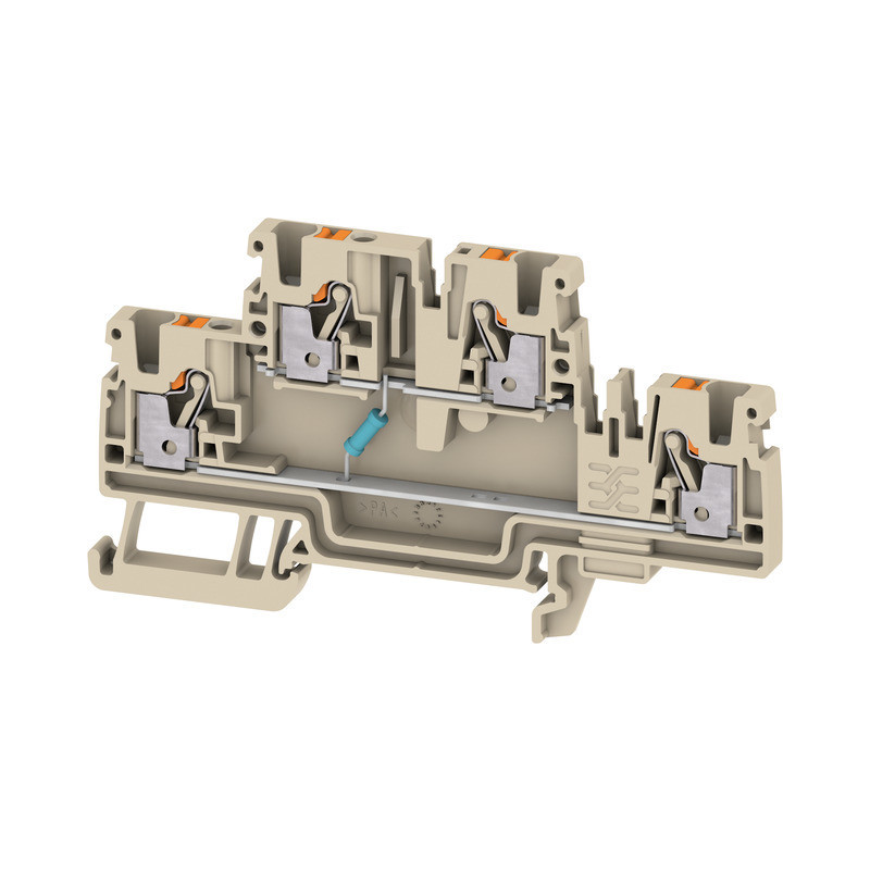 Weidmuller A-series Component Terminal block, push in, dark beige, 2.5 MM², 30 V, 30 V, nu