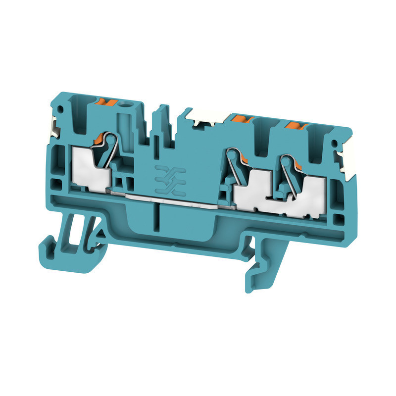 Weidmuller A-series Feed-Through terminal block, push in, blue, 2.5 MM², 24 A, 800 V, numb