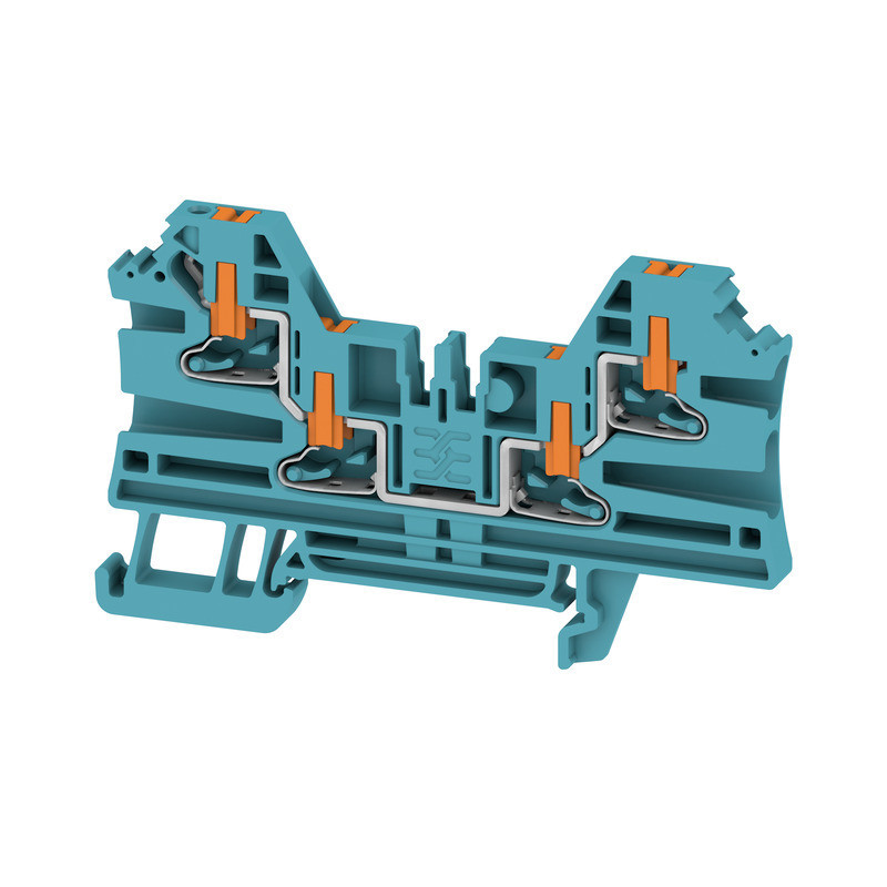 Weidmuller A-series Feed-Through terminal block, push in, blue, 2.5 MM², 24 A, 800 V, numb