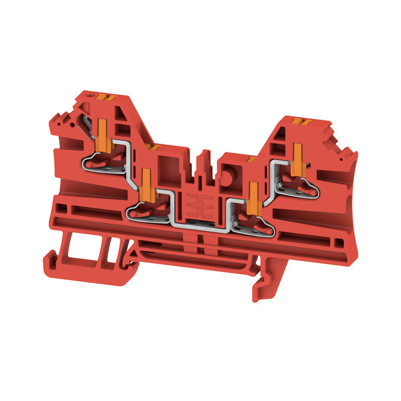 Weidmuller A-series Feed-Through terminal block, push in, red, 2.5 MM², 24 A, 800 V, numbe