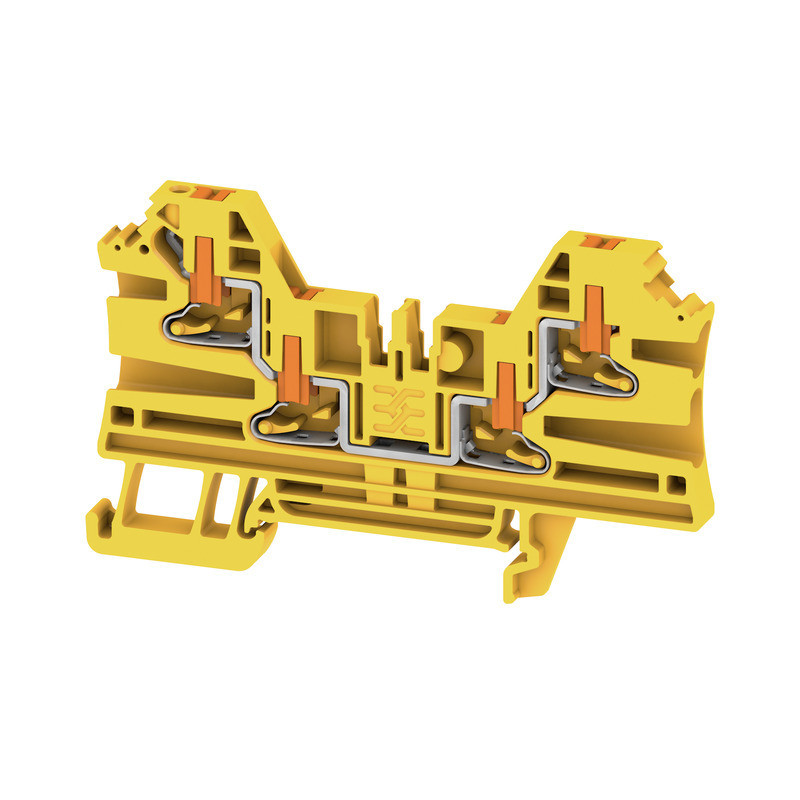 Weidmuller A-series Feed-Through terminal block, push in, yellow, 2.5 MM², 24 A, 800 V, nu