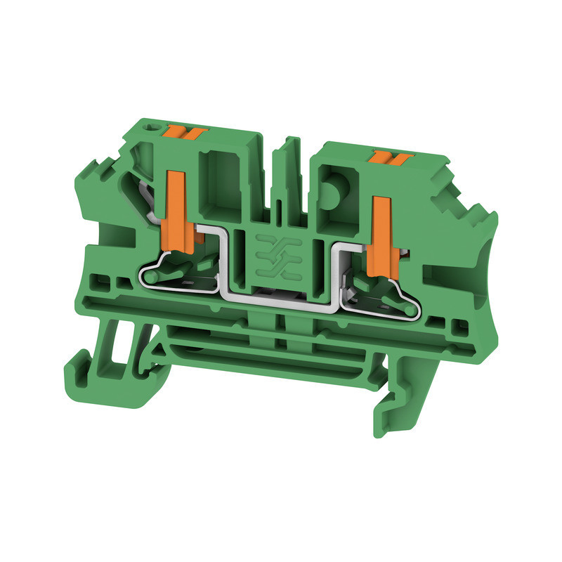 Weidmuller A-series Feed-Through terminal block, push in, green, 4 MM², 32 A, 1000 V, numb