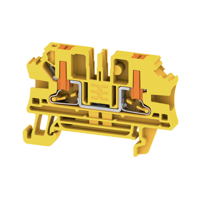 Weidmuller A-series Feed-Through terminal block, push in, yellow, 4 MM², 32 A, 1000 V, num