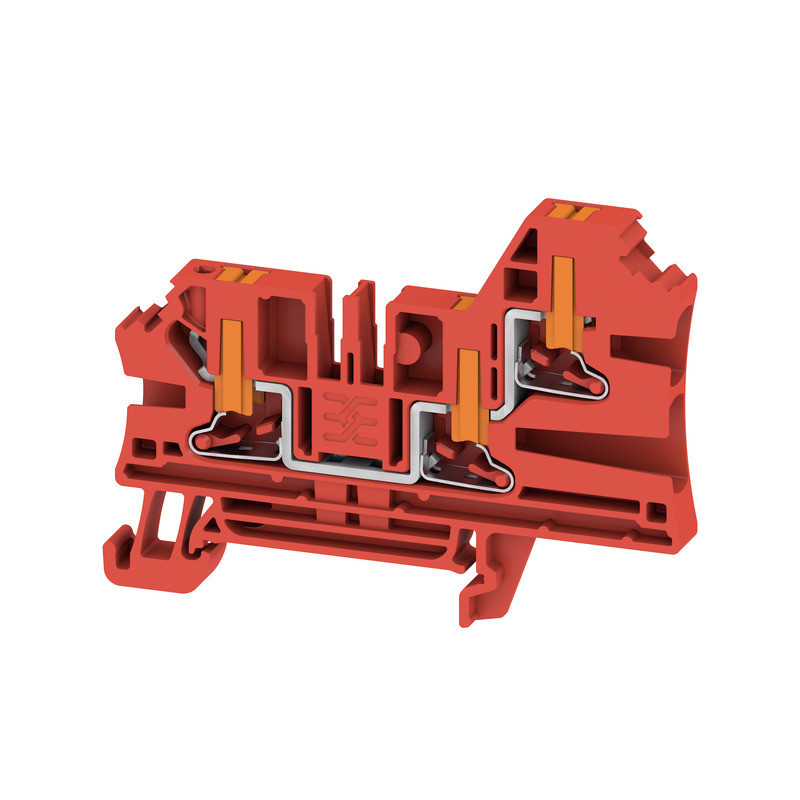 Weidmuller A-series Feed-Through terminal block, push in, red, 4 MM², 32 A, 1000 V, number