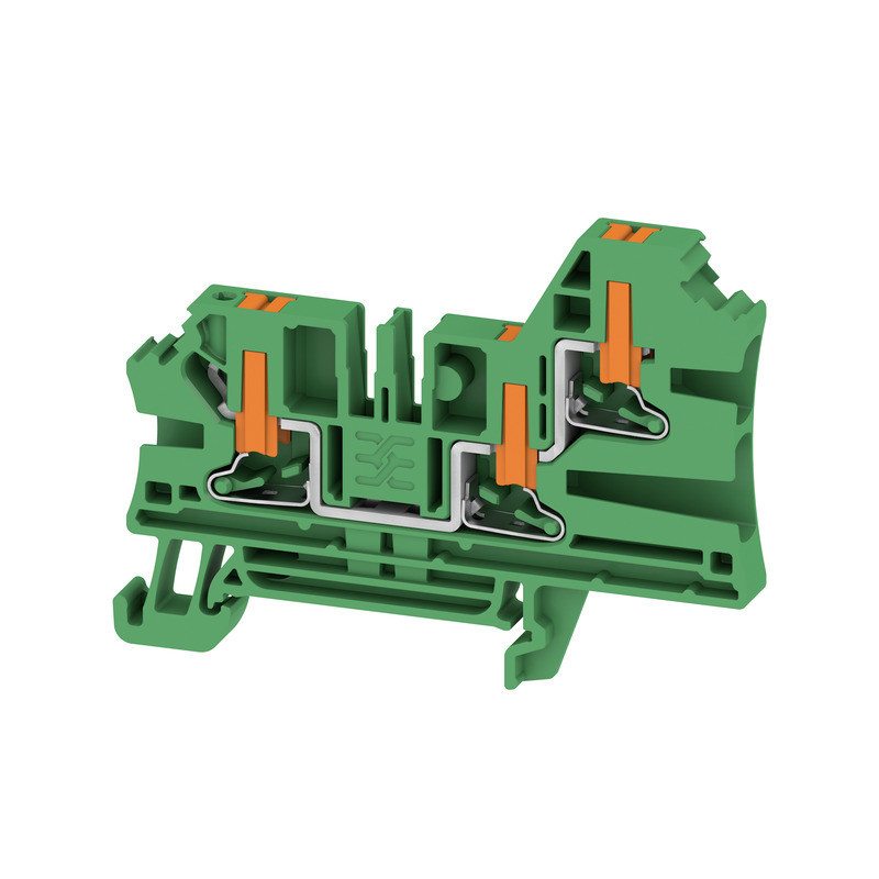 Weidmuller A-series Feed-Through terminal block, push in, green, 4 MM², 32 A, 1000 V, numb