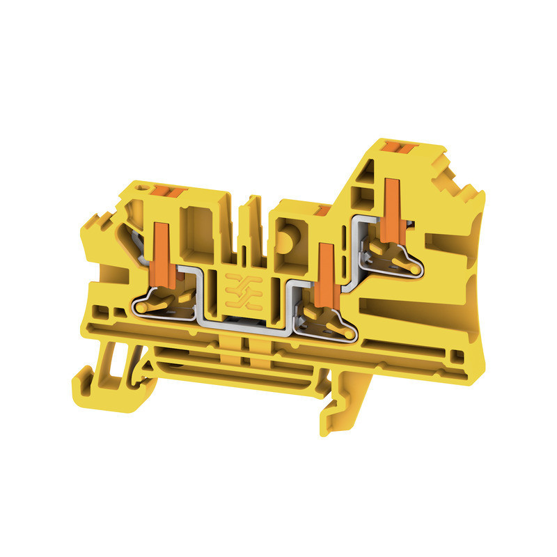 Weidmuller A-series Feed-Through terminal block, push in, yellow, 4 MM², 32 A, 1000 V, num