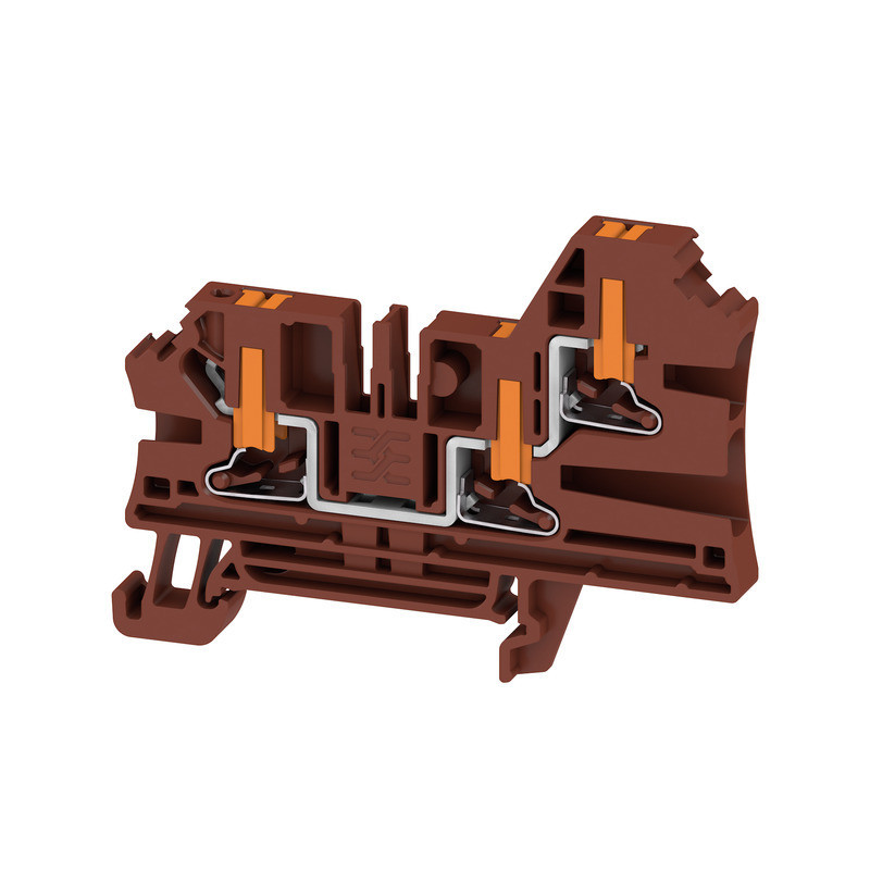Weidmuller A-series Feed-Through terminal block, push in, brown, 4 MM², 32 A, 1000 V, numb