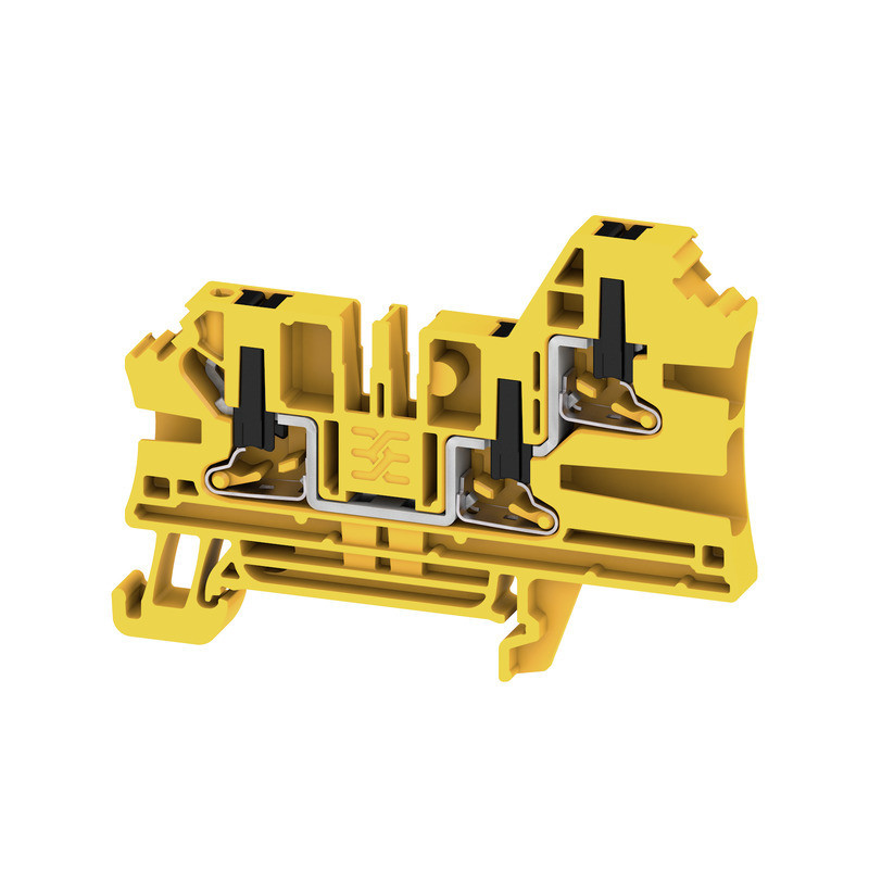 Weidmuller A-series Feed-Through terminal block, push in, black/yellow, 4 MM², 32 A, 1000