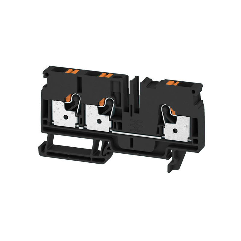 Weidmuller A-series Feed-Through terminal block, push in, black, 6 MM², 41 A, 800 V, numbe