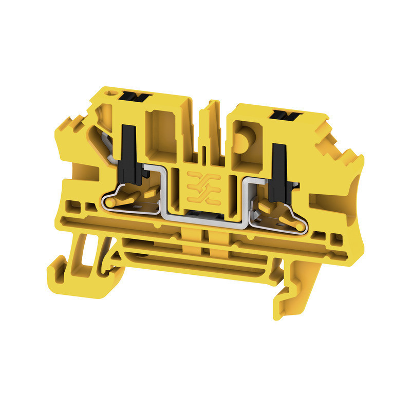 Weidmuller A-series Feed-Through terminal block, push in, black/yellow, 4 MM², 32 A, 1000