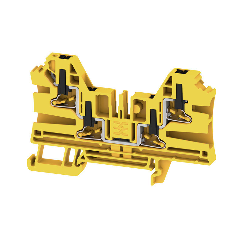 Weidmuller A-series Feed-Through terminal block, push in, black/yellow, 4 MM², 32 A, 1000